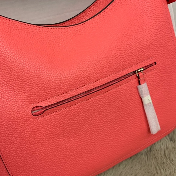 BNWT KATE SPADE PEACH SOFT LEATHER HOBO WITH DETACHABLE STRAP FOR CROSSB… - Picture 7 of 13